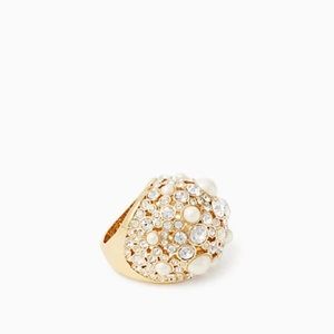 Kate Spade pick a pearl cocktail ring gold plated